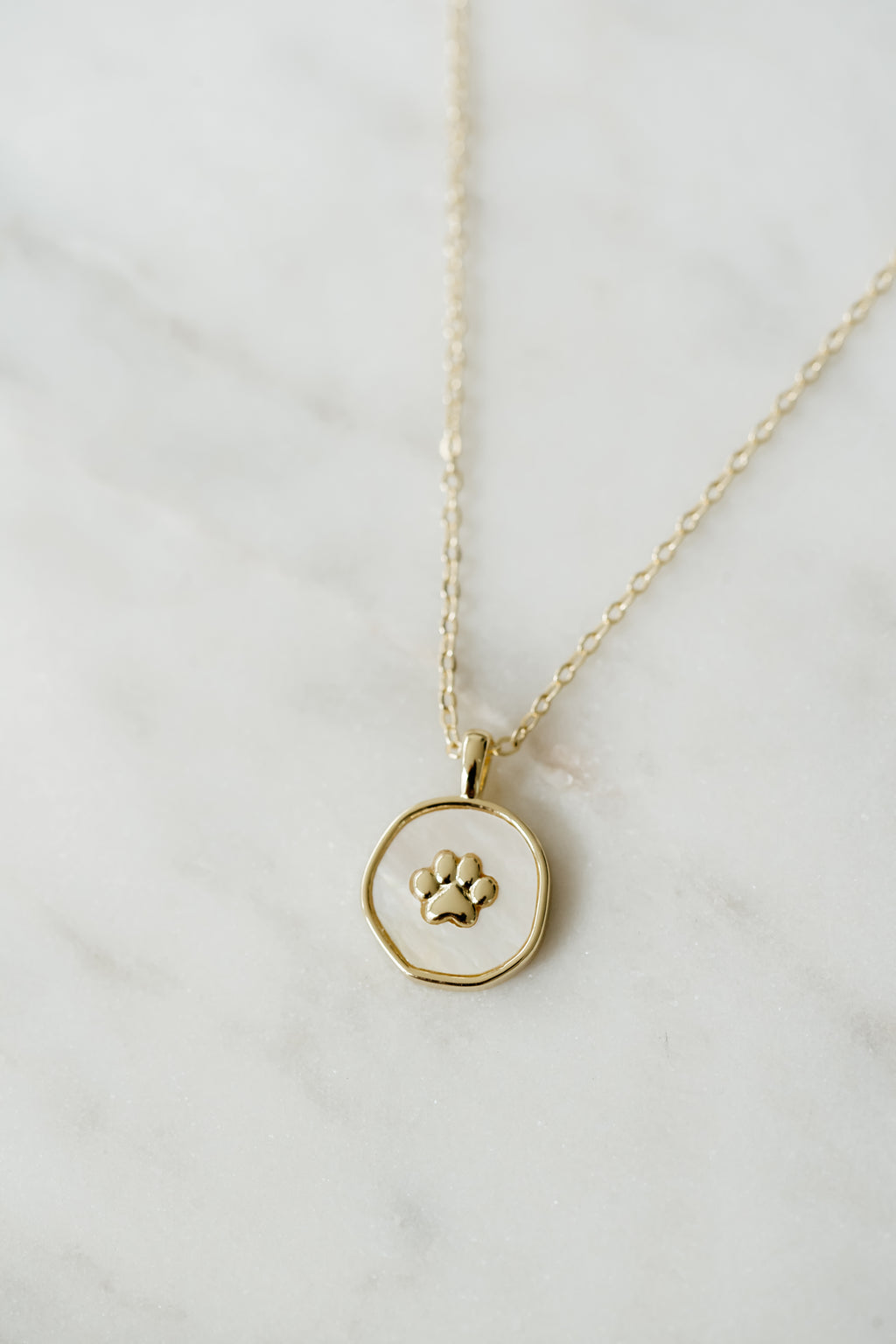 Paw Necklace - Mother Of Pearl