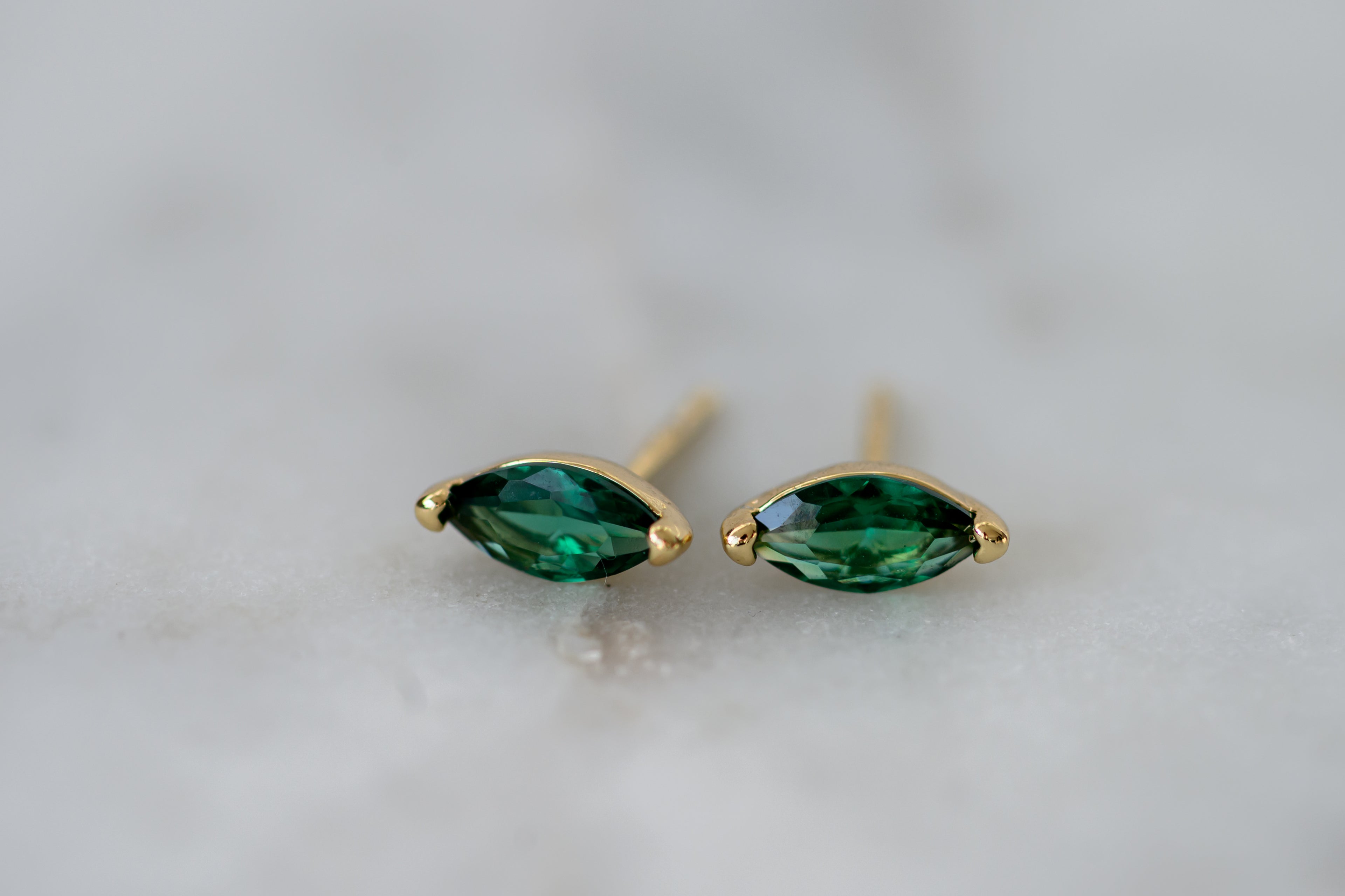 Emerald Green CZ Stud Earrings