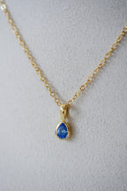 Birthstone Necklace - Teardrop Bezel Stone