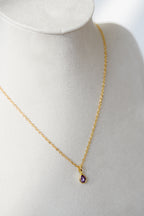 Birthstone Necklace - Teardrop Bezel Stone