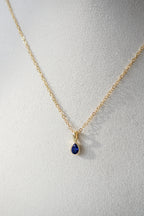 Birthstone Necklace - Teardrop Bezel Stone