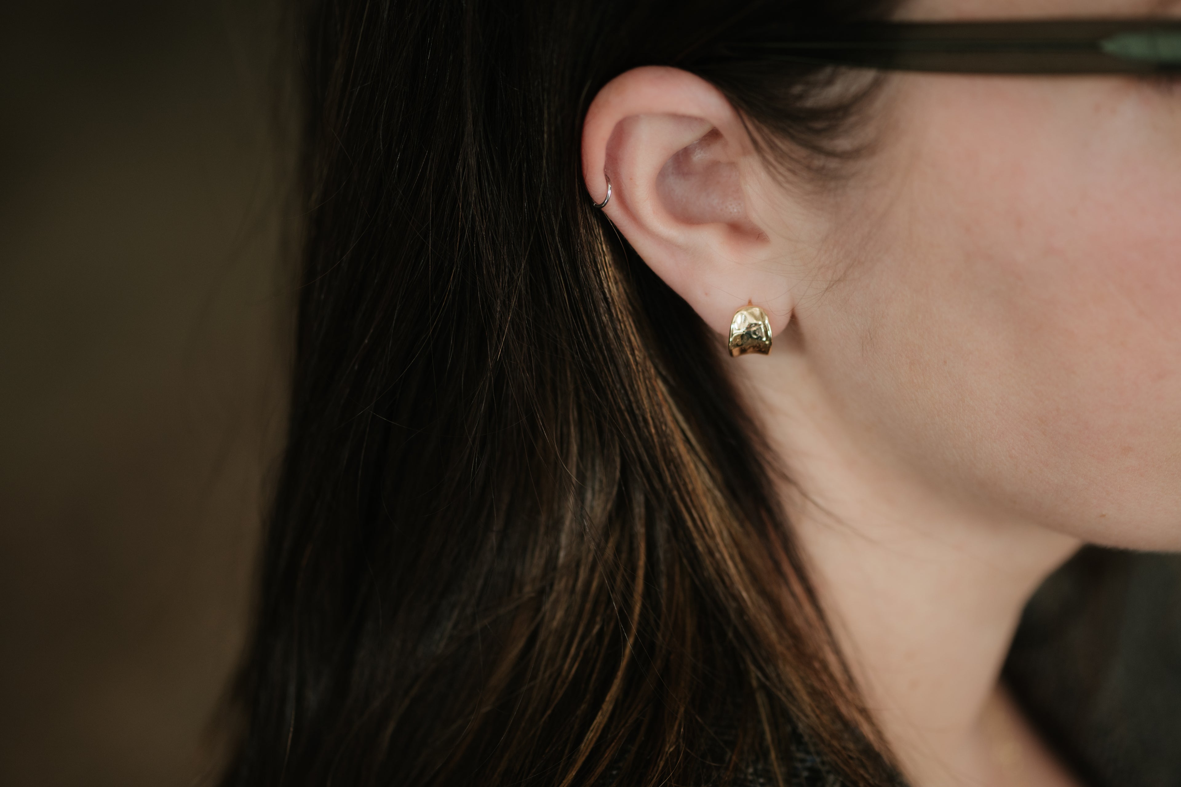 Small Chunky Huggie Earrings