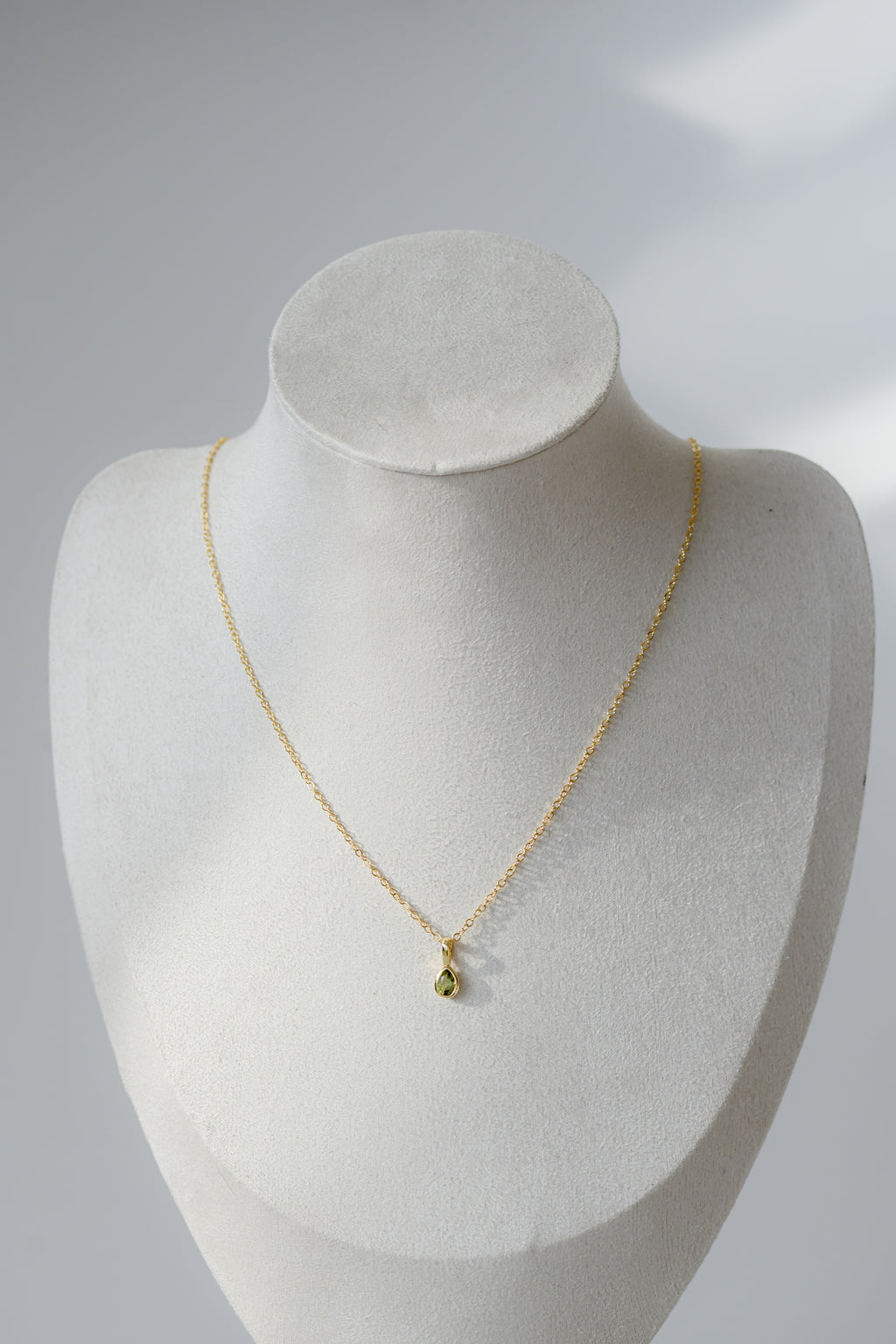 Birthstone Necklace - Teardrop Bezel Stone