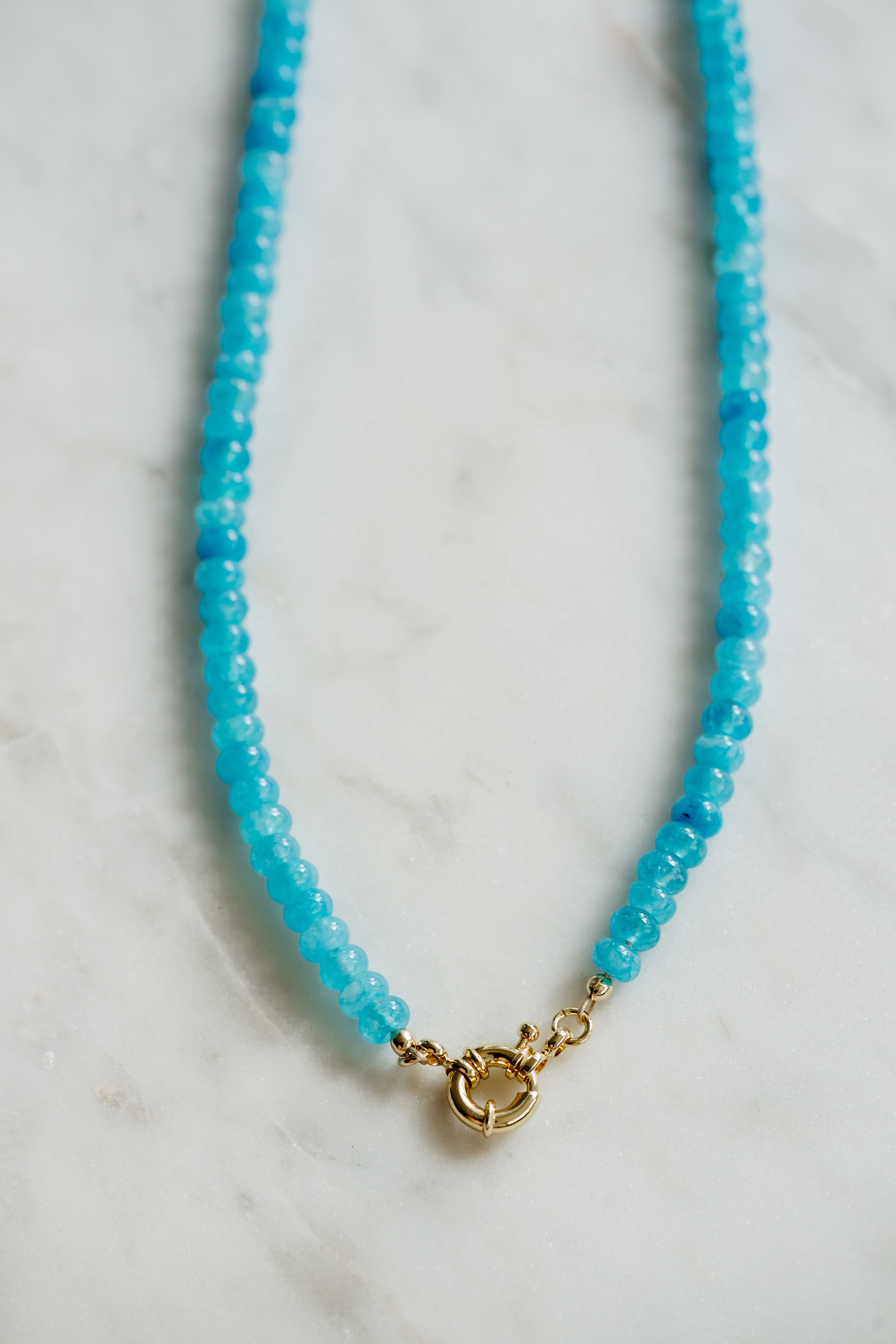 Bright Blue Beaded Necklace