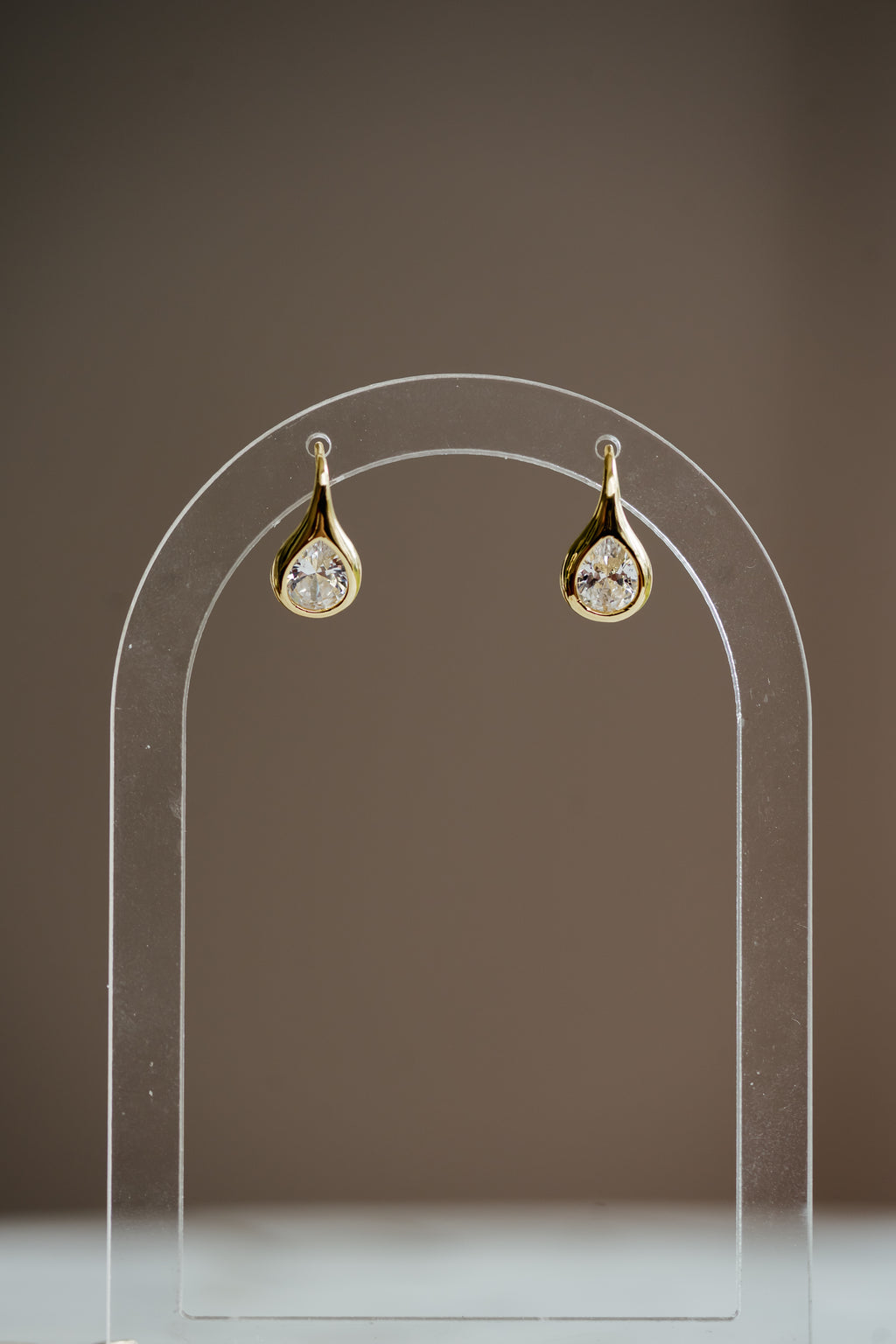 Teardrop Bezel Drop Earrings