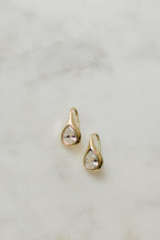 Teardrop Bezel Drop Earrings