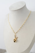 Peace Sign Necklace - Long Chunky Chain