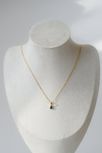 Birthstone Necklace - Teardrop Bezel Stone