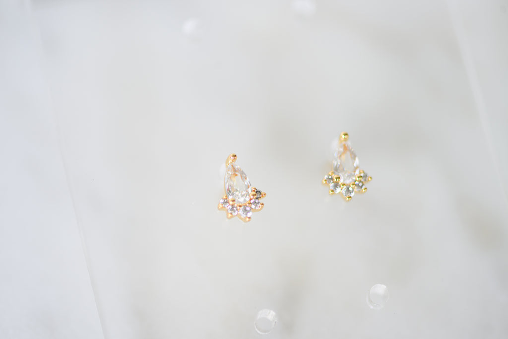 Teardrop Fan Stud Earrings