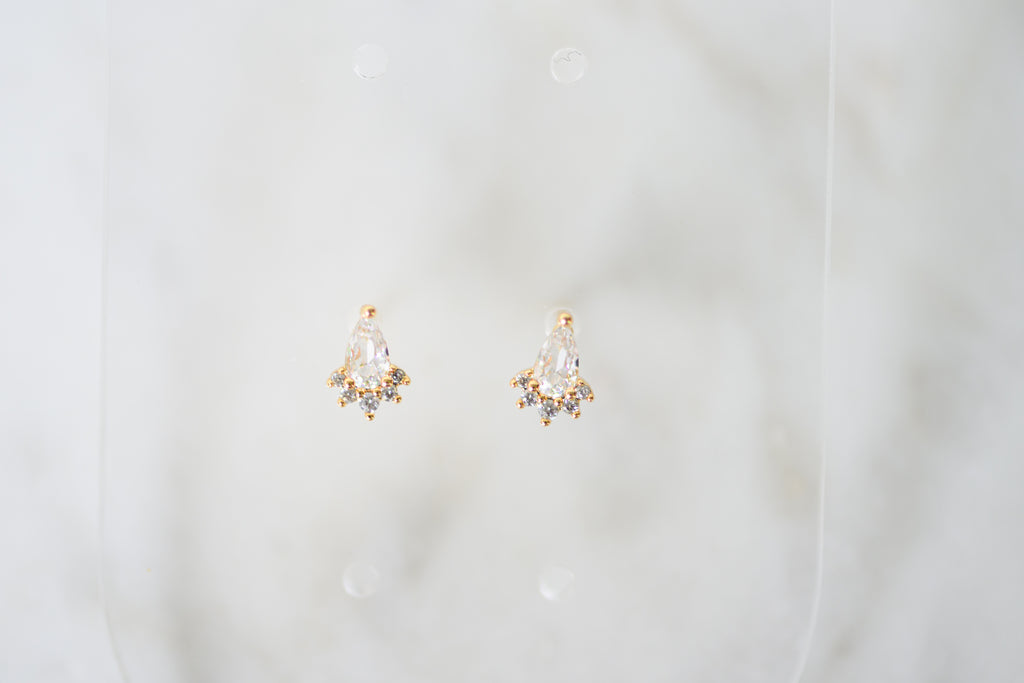 Teardrop Fan Stud Earrings