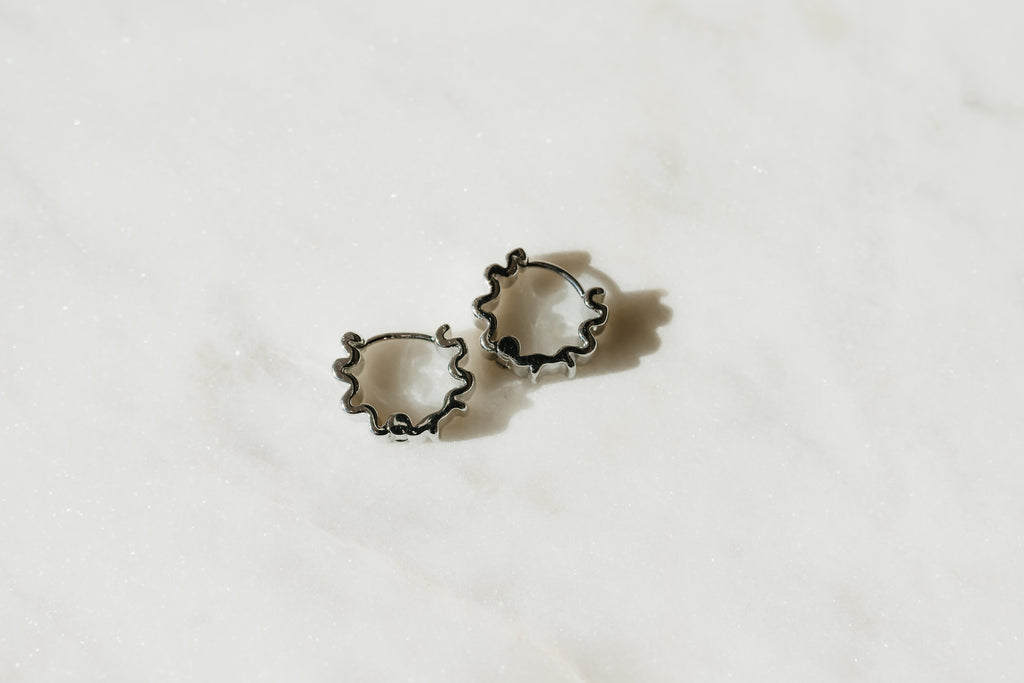 Wavy Huggie Earrings