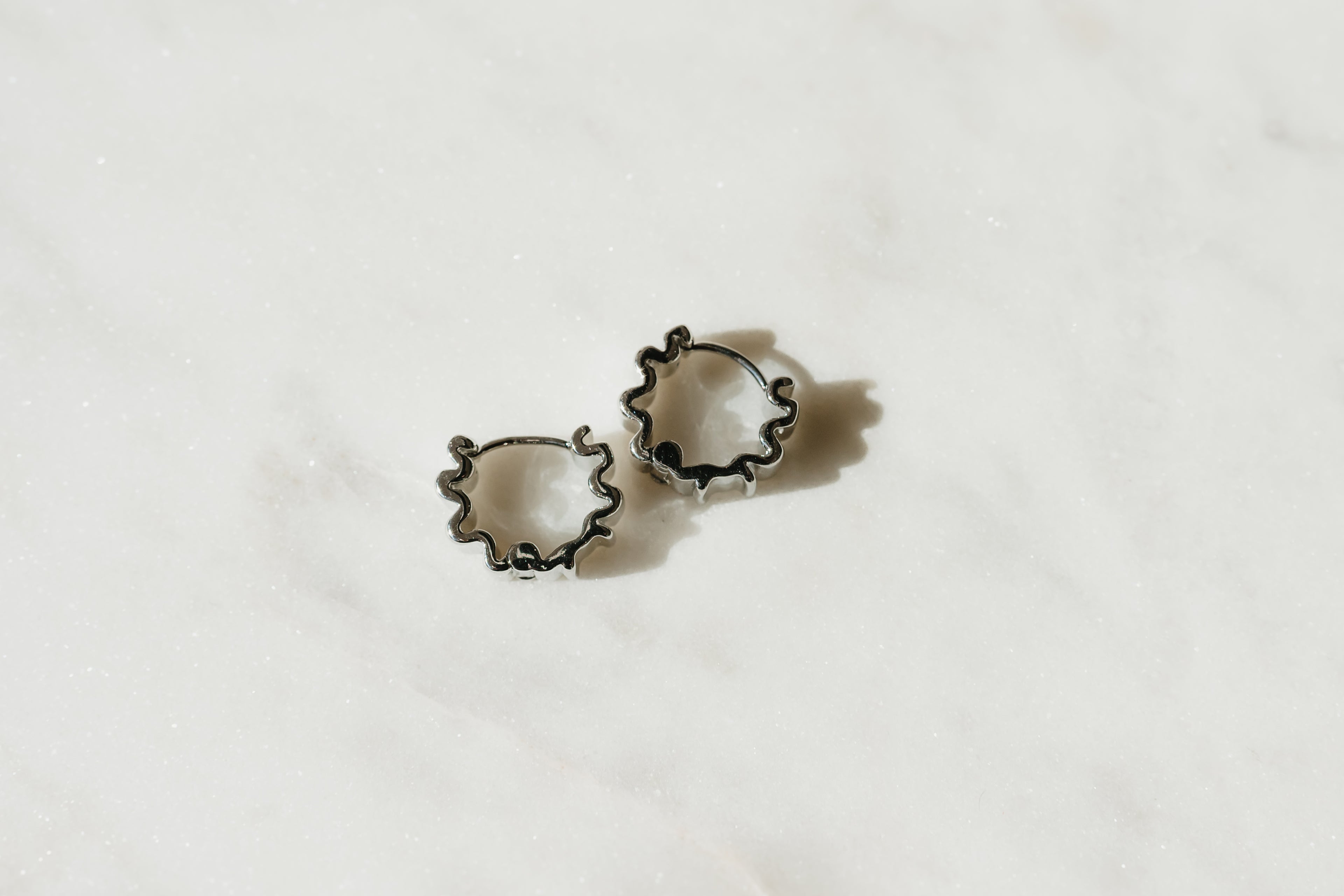 Wavy Huggie Earrings