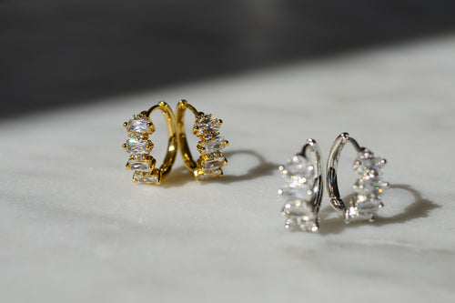 CZ Studded Hoops