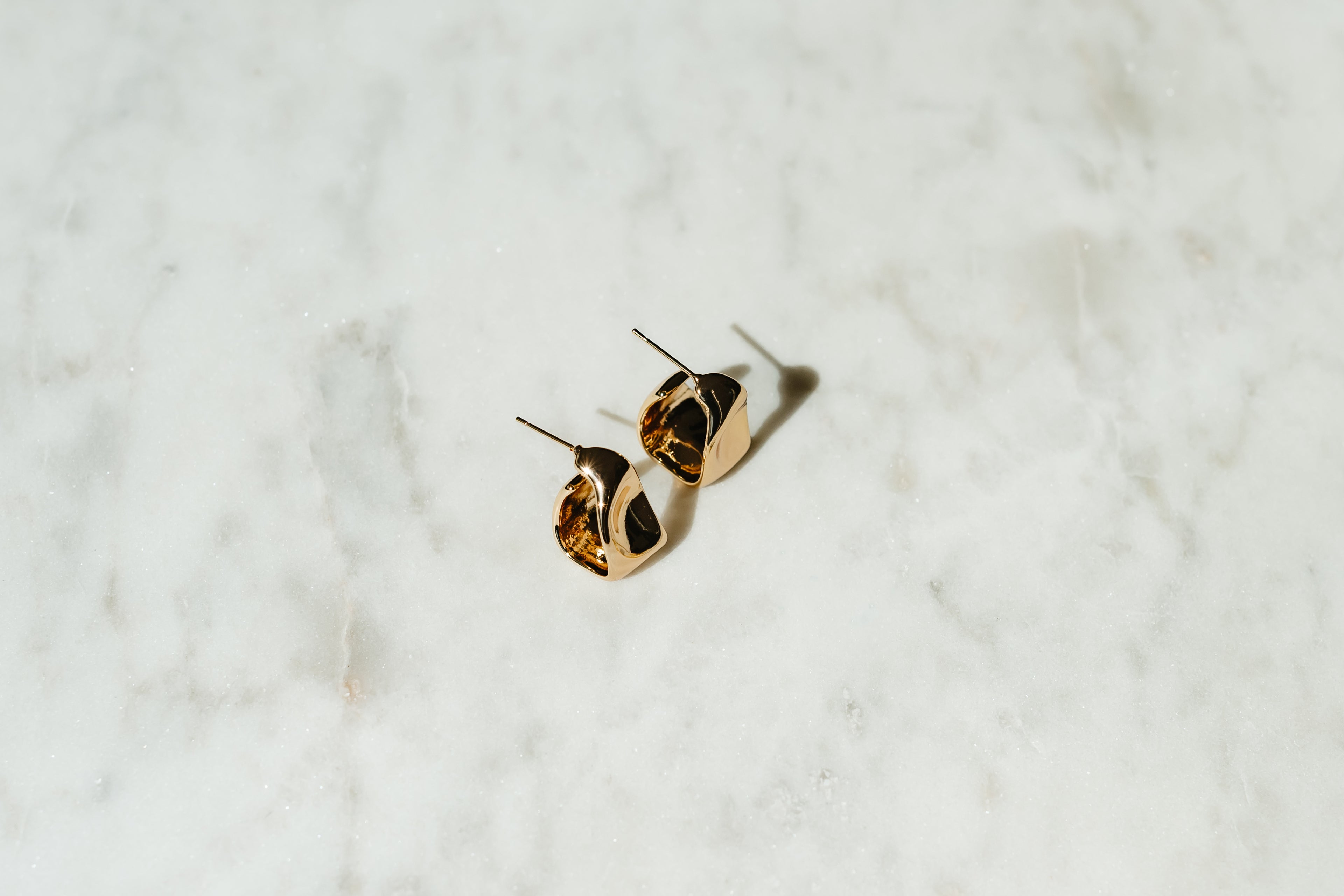 Pinched Chunky Hoop Earrings
