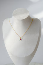 Birthstone Necklace - Teardrop Bezel Stone