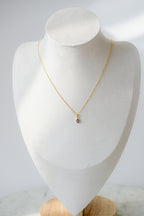 Birthstone Necklace - Teardrop Bezel Stone