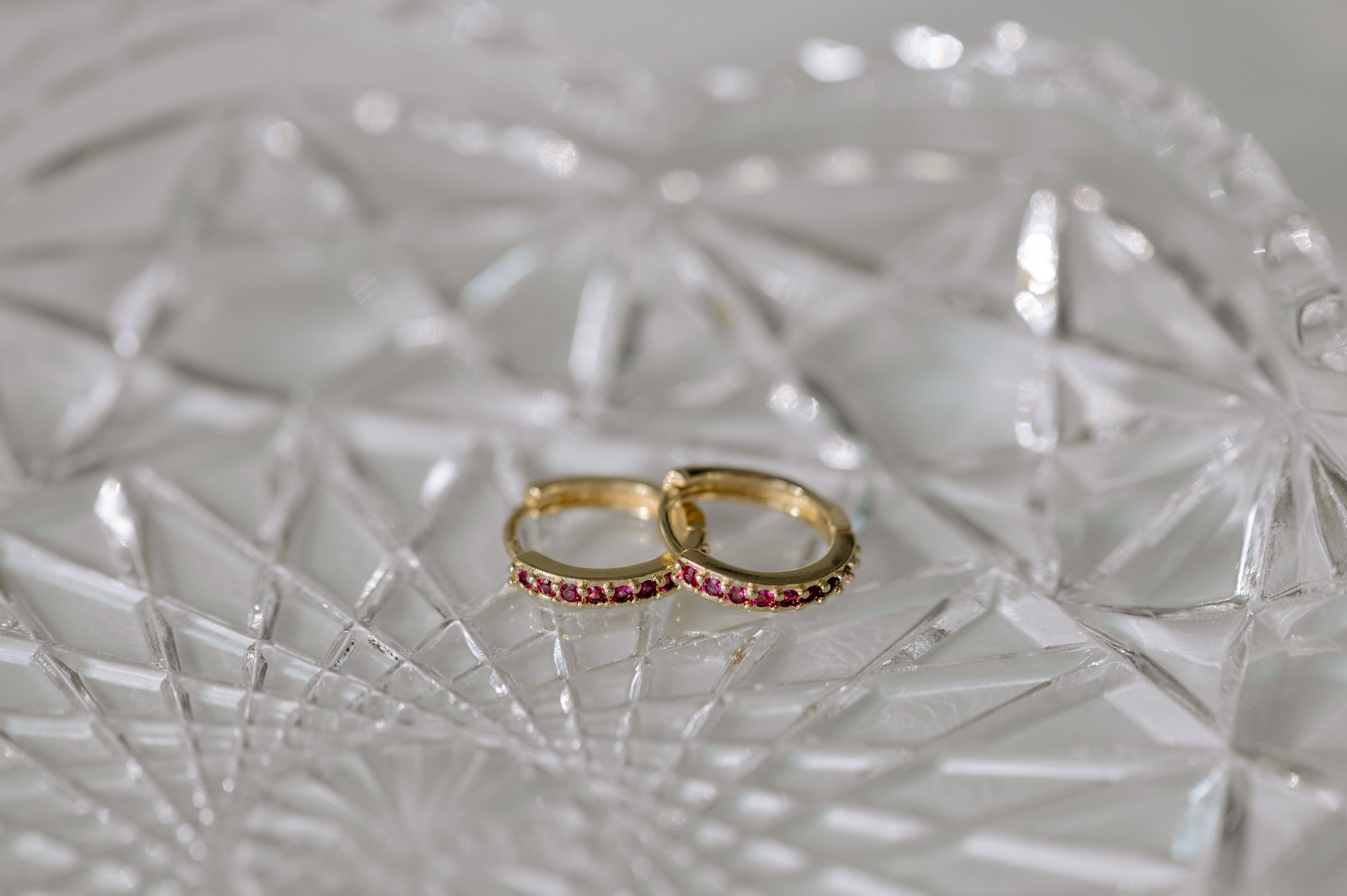 Pink CZ Hoop Earring