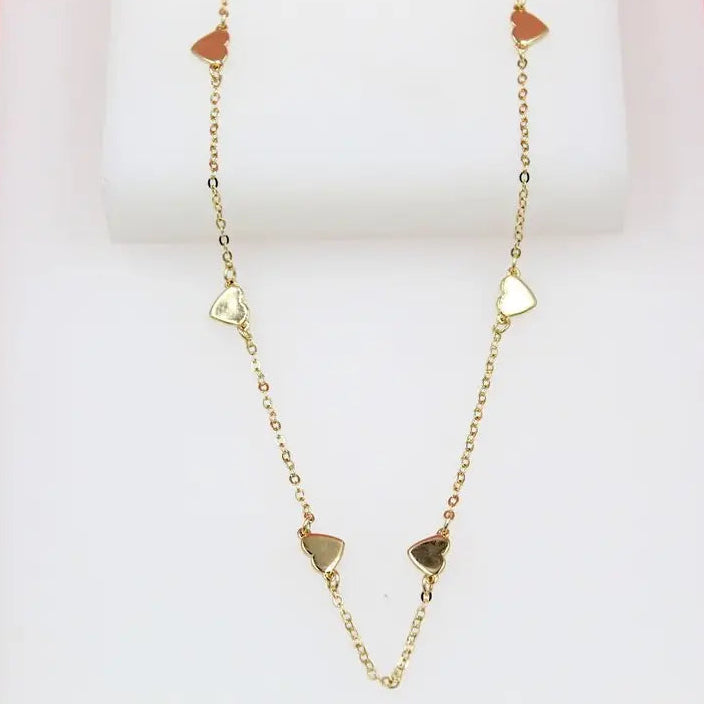 Dainty Rolo Heart Chain Chocker Necklace