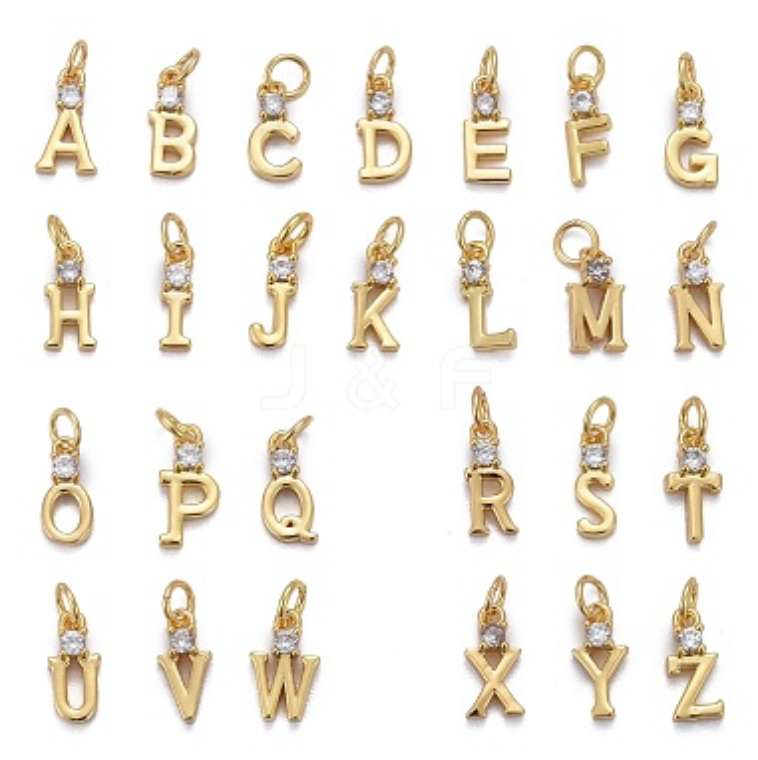 Dainty Rhinestone Letter Charm