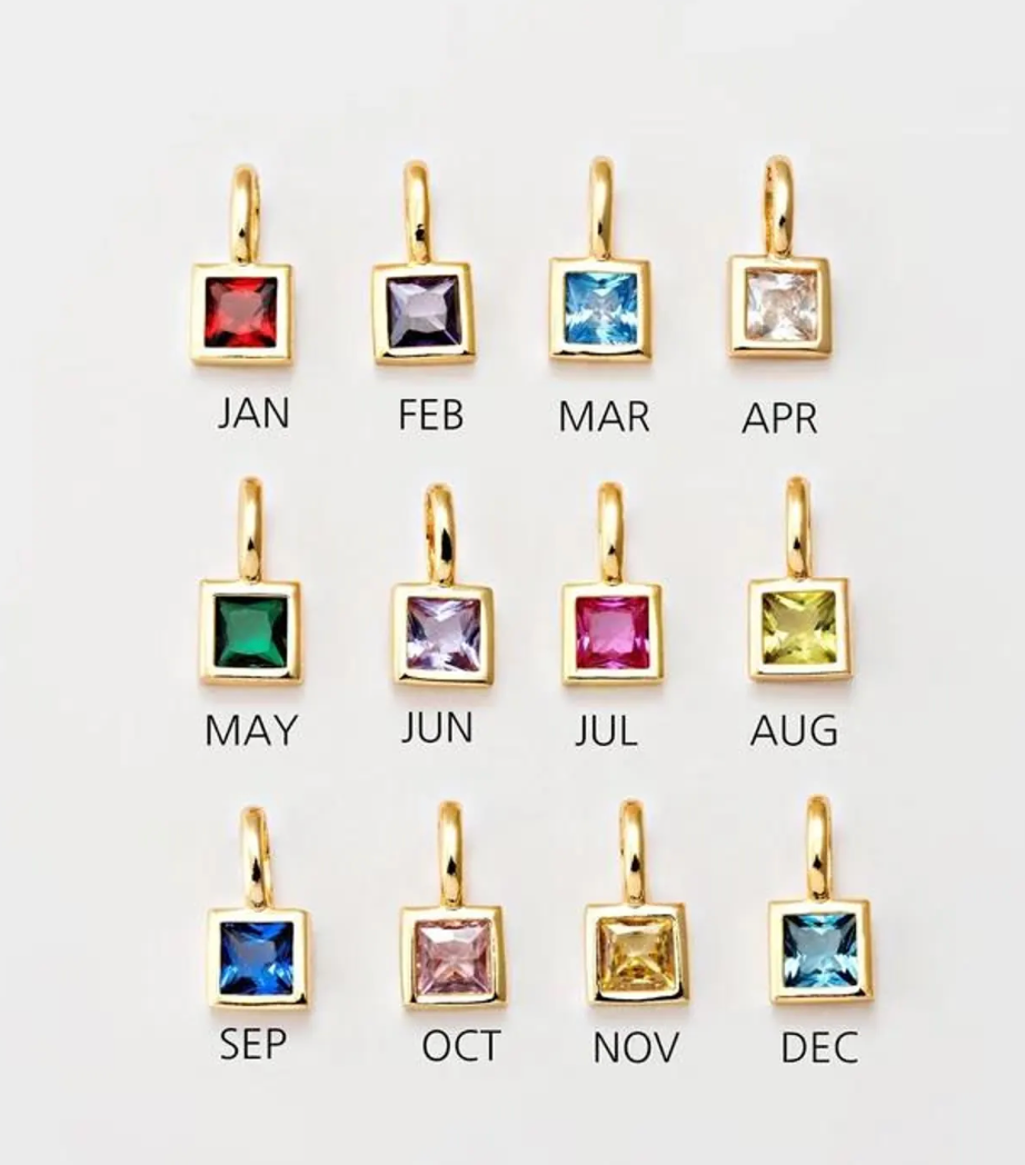 Birthstone Add-On Charm Square