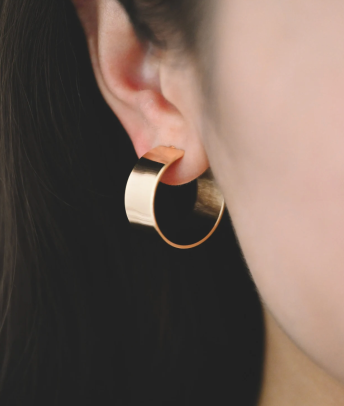 Gold Flat Hoop Earring