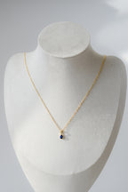 Birthstone Necklace - Teardrop Bezel Stone