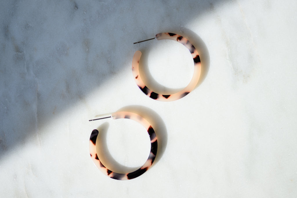 Tortoiseshell Hoop Earrings