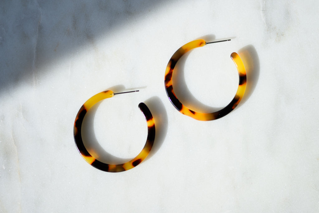 Tortoiseshell Hoop Earrings