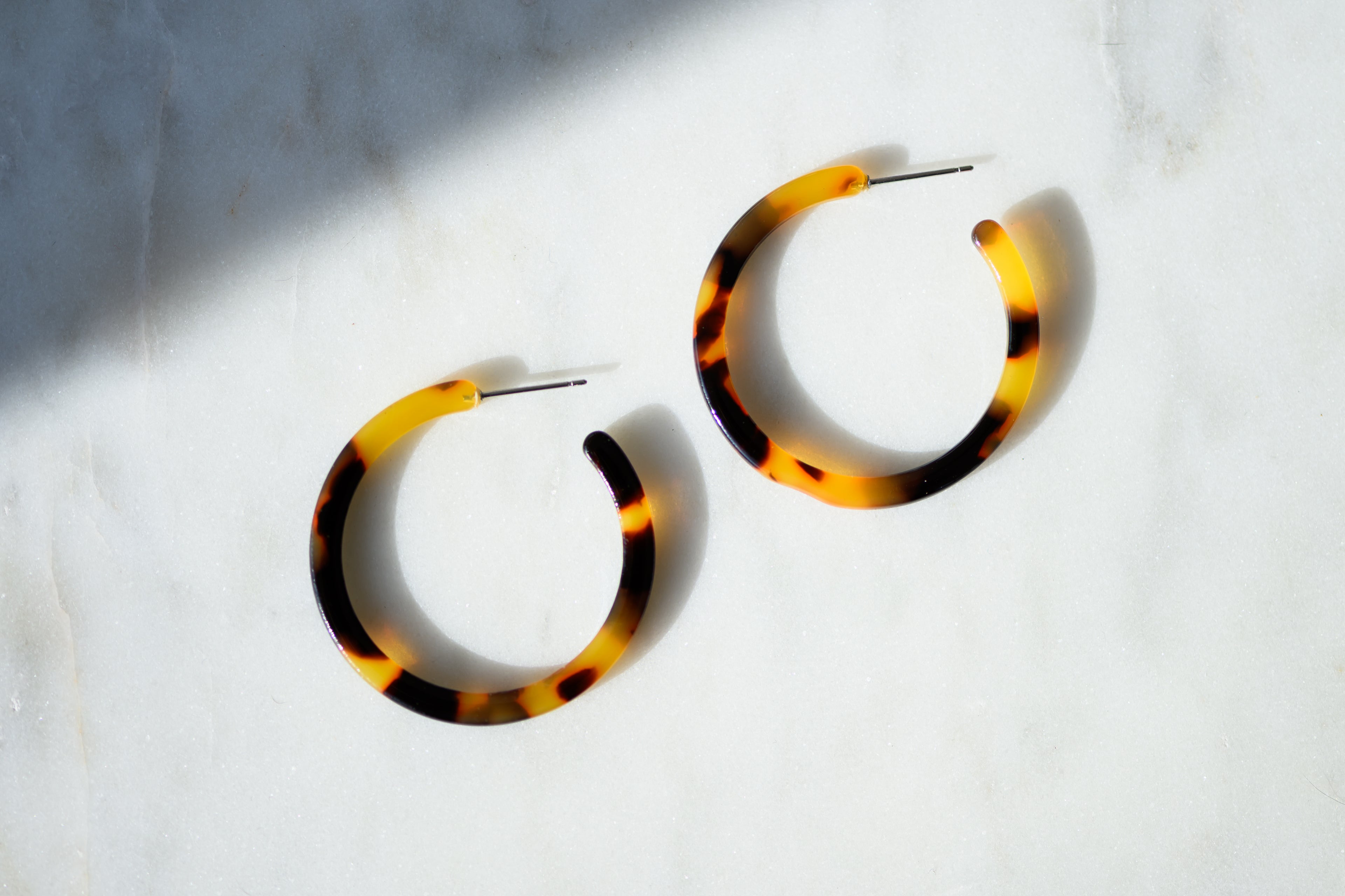 Tortoiseshell Hoop Earrings