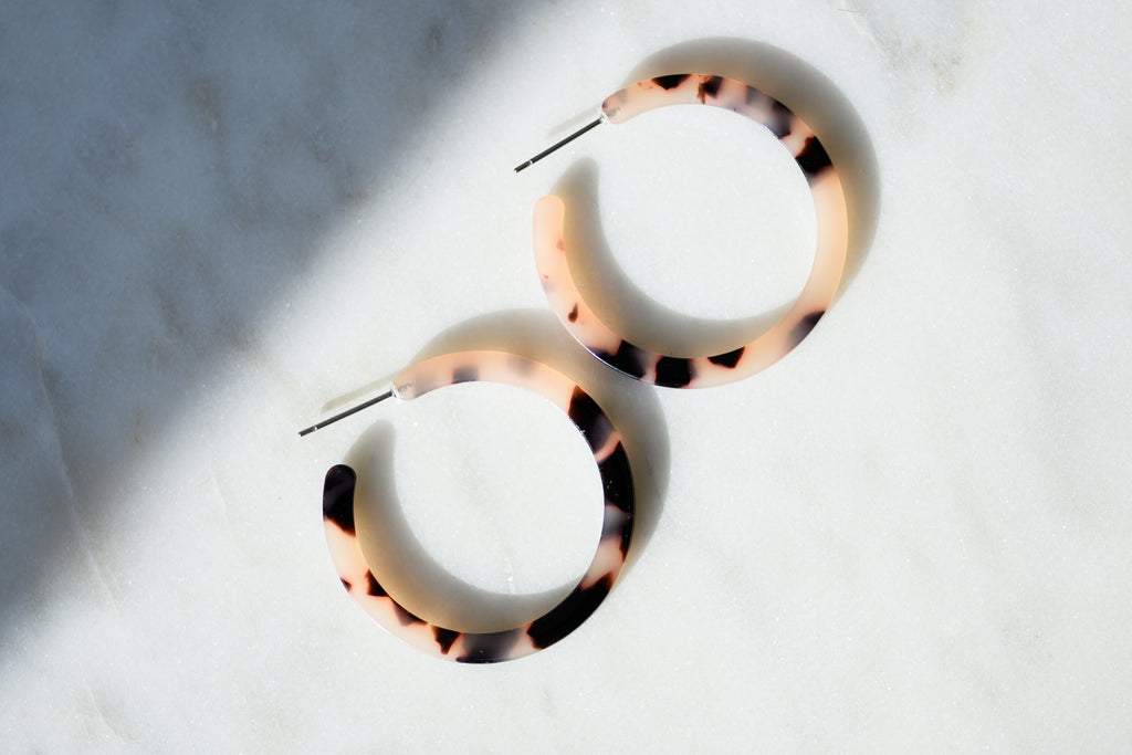Tortoiseshell Hoop Earrings