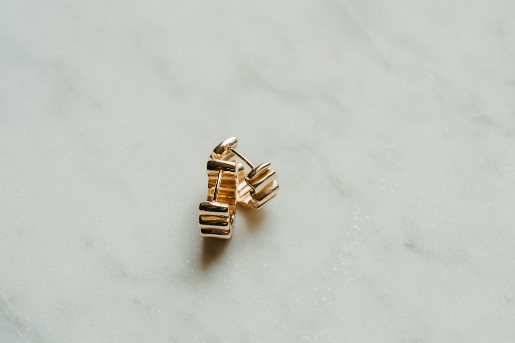 Wavy Huggie Earrings
