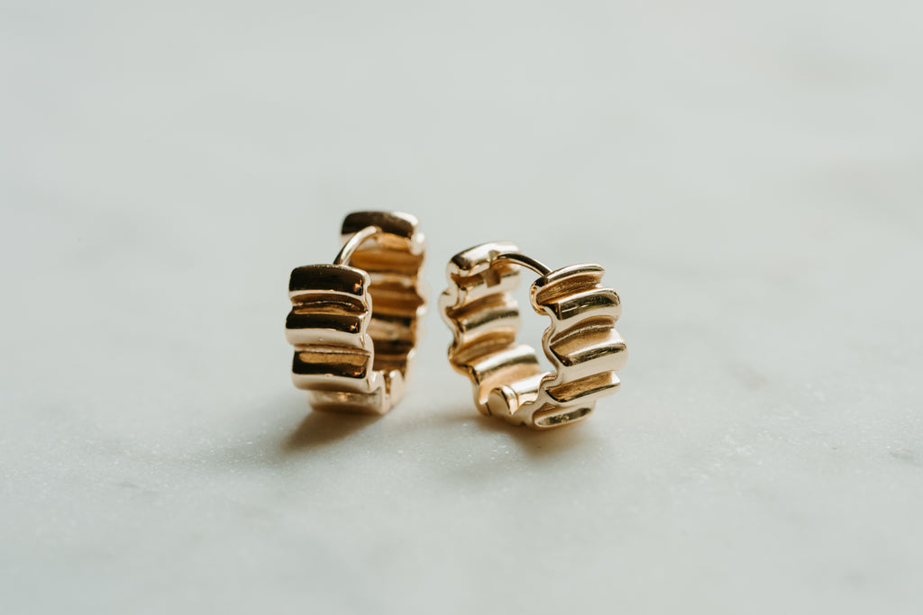 Wavy Huggie Earrings