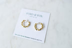 Twist N Hammered Hoop Earrings
